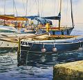 Barche al molo - Acquarello - cm 25 x25
